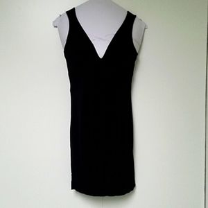 Black v-neck dress